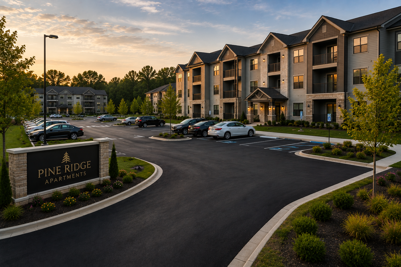 Apartment community asphalt paving