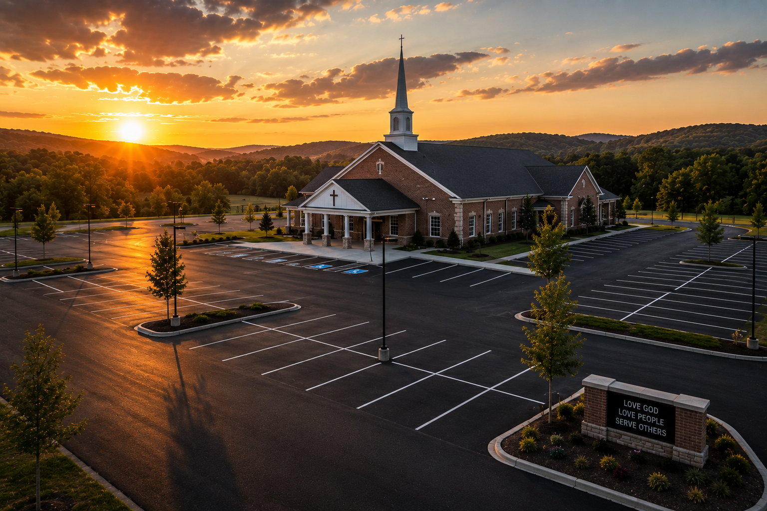 Church parking lot paving