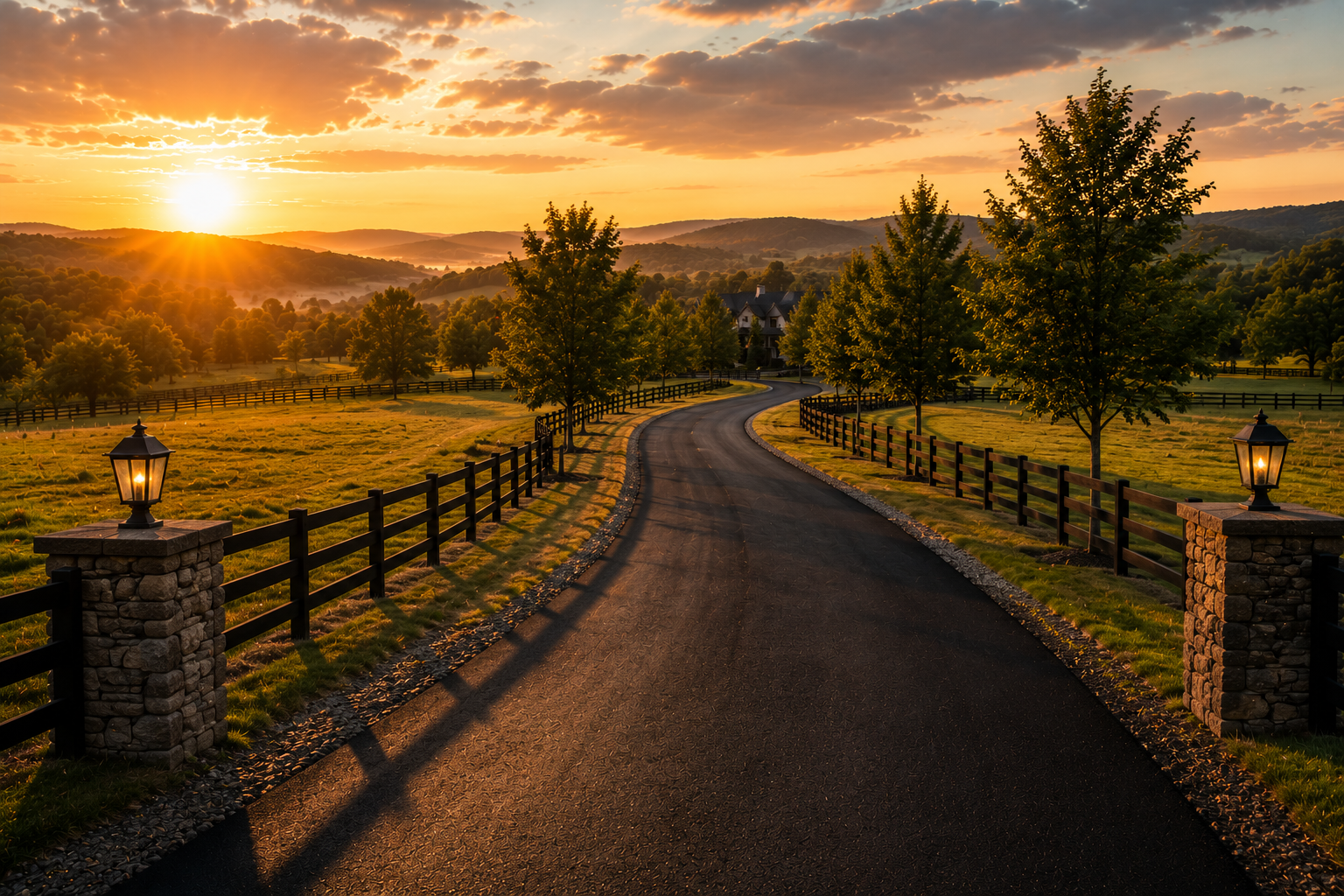 Residential asphalt paving for a country estate