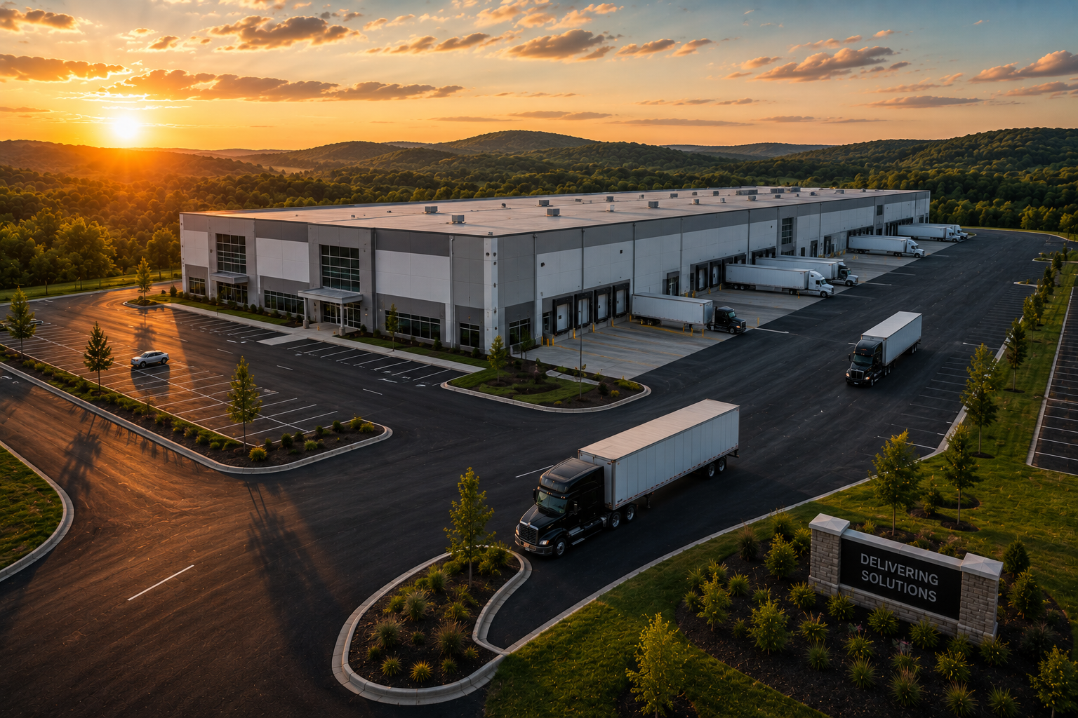 Commercial asphalt paving for a distribution facility