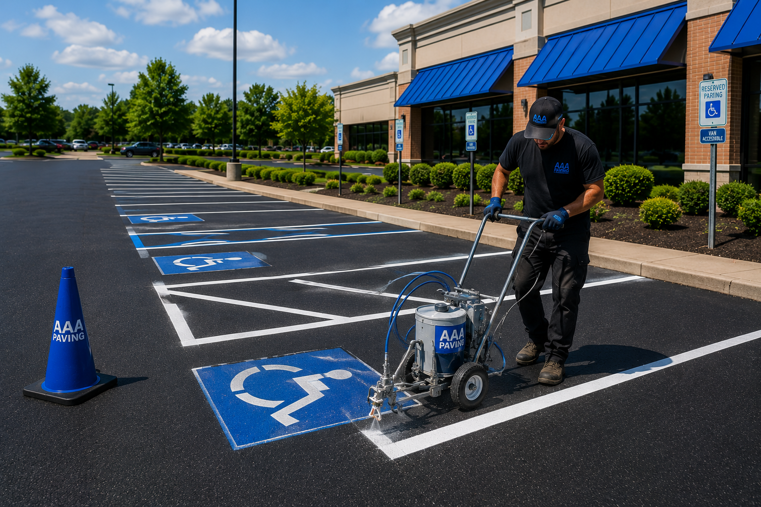 Parking lot line striping in Middle Tennessee