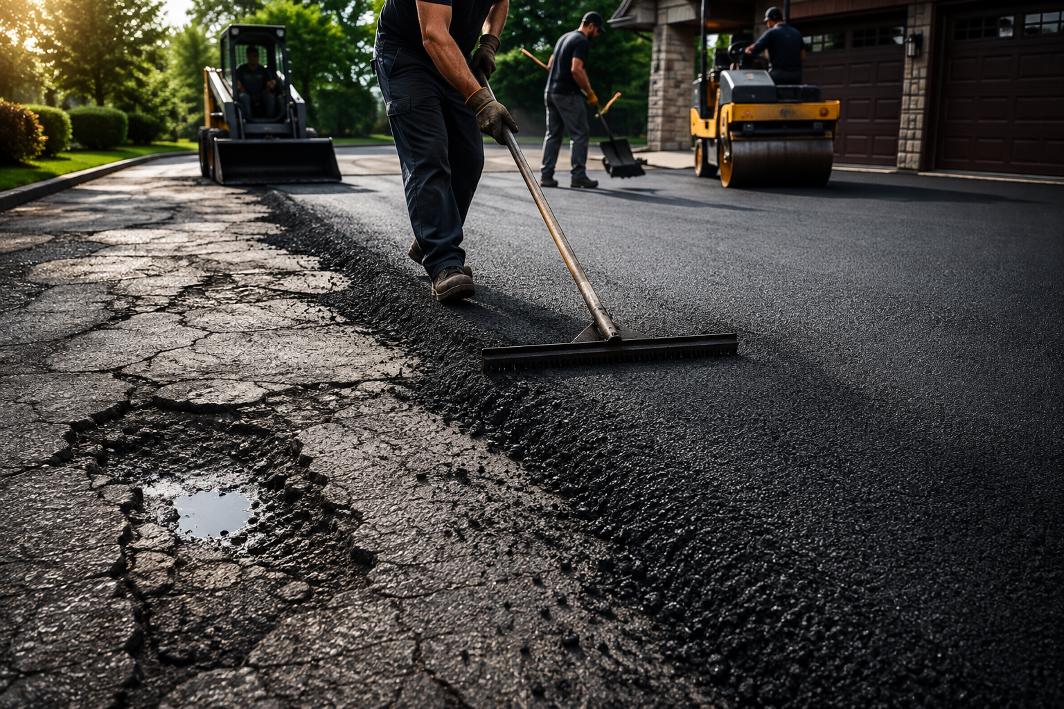 Asphalt repair before sealcoating
