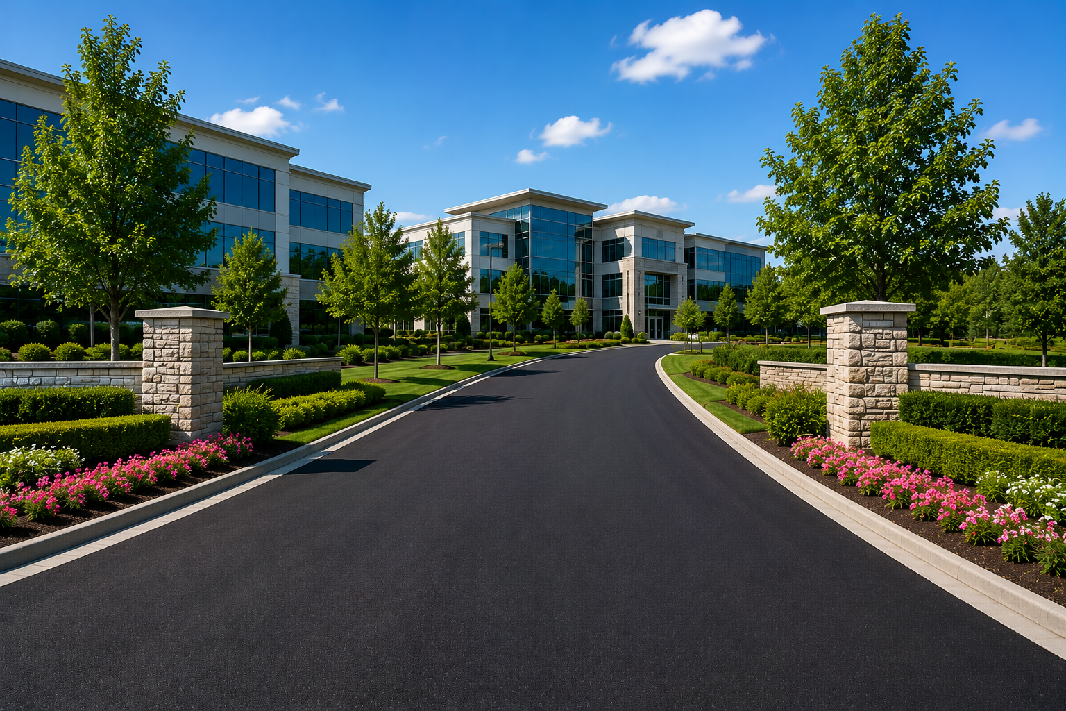 Executive office park asphalt paving in Middle Tennessee