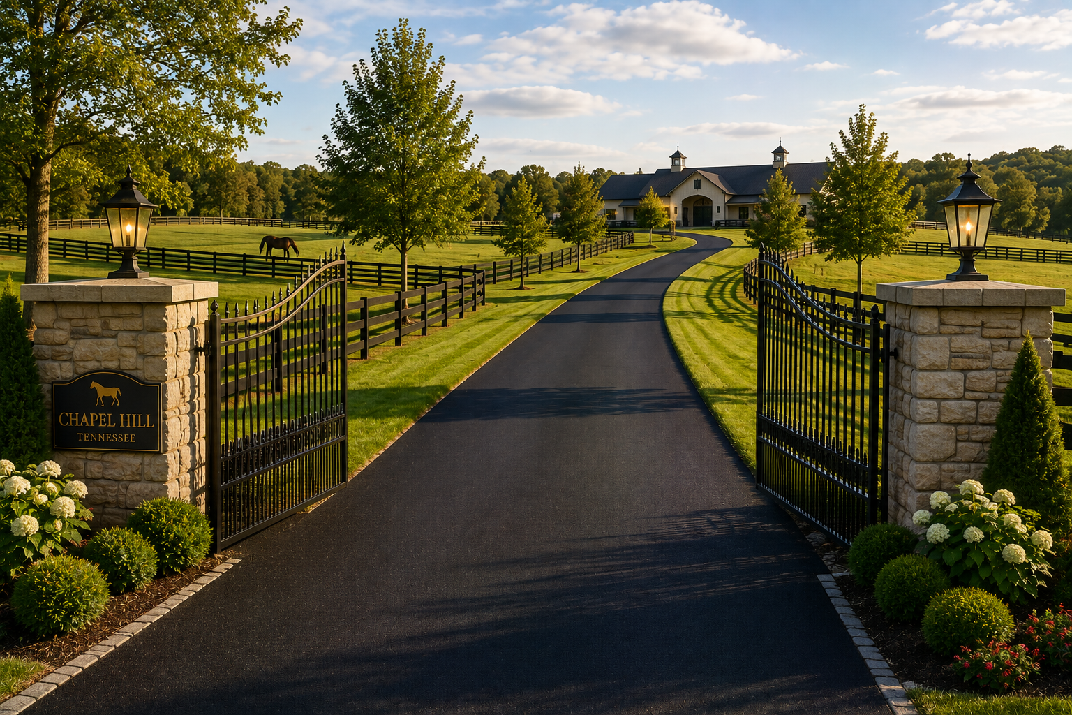Horse farm driveway paving