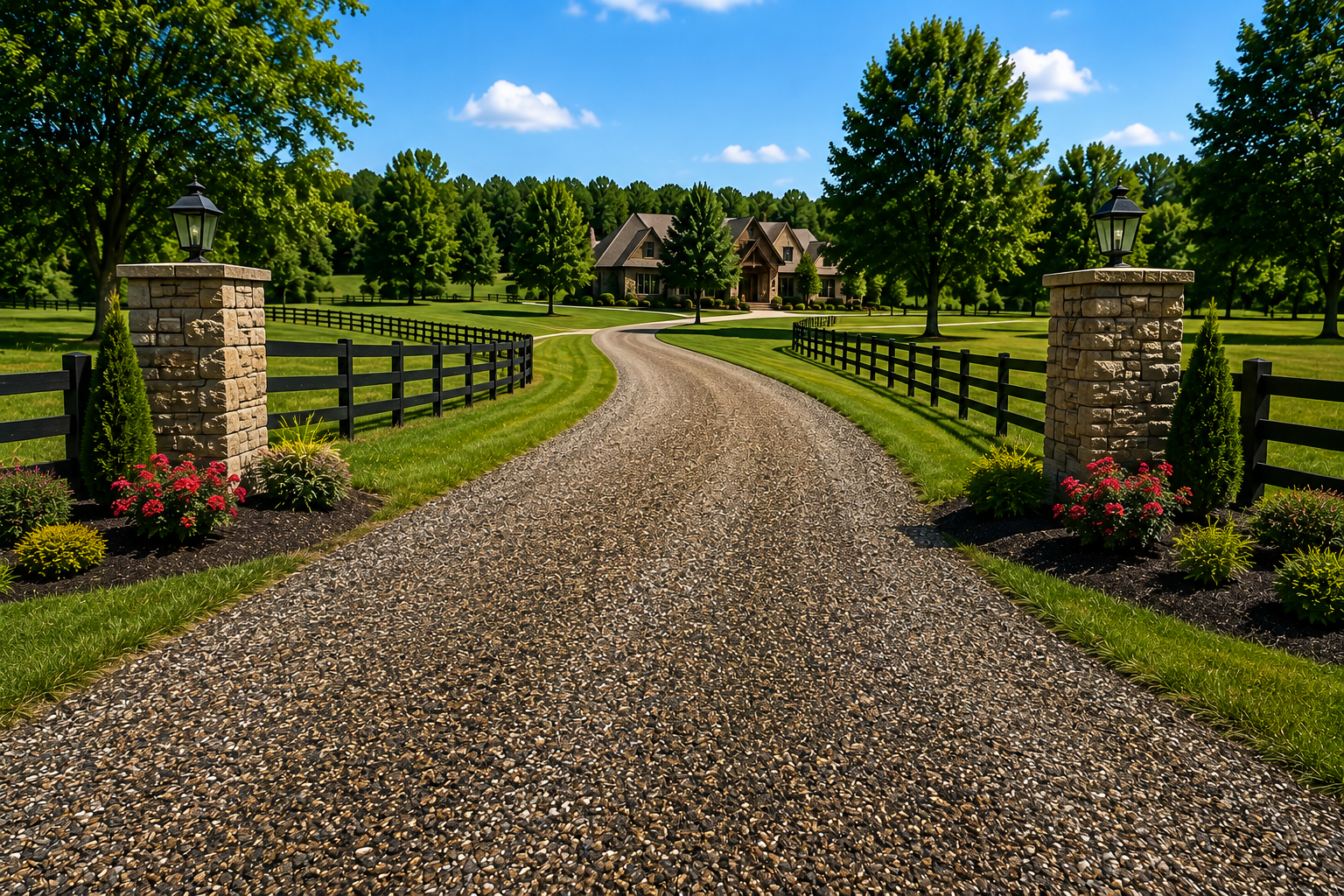 Estate tar and chip driveway in Middle Tennessee