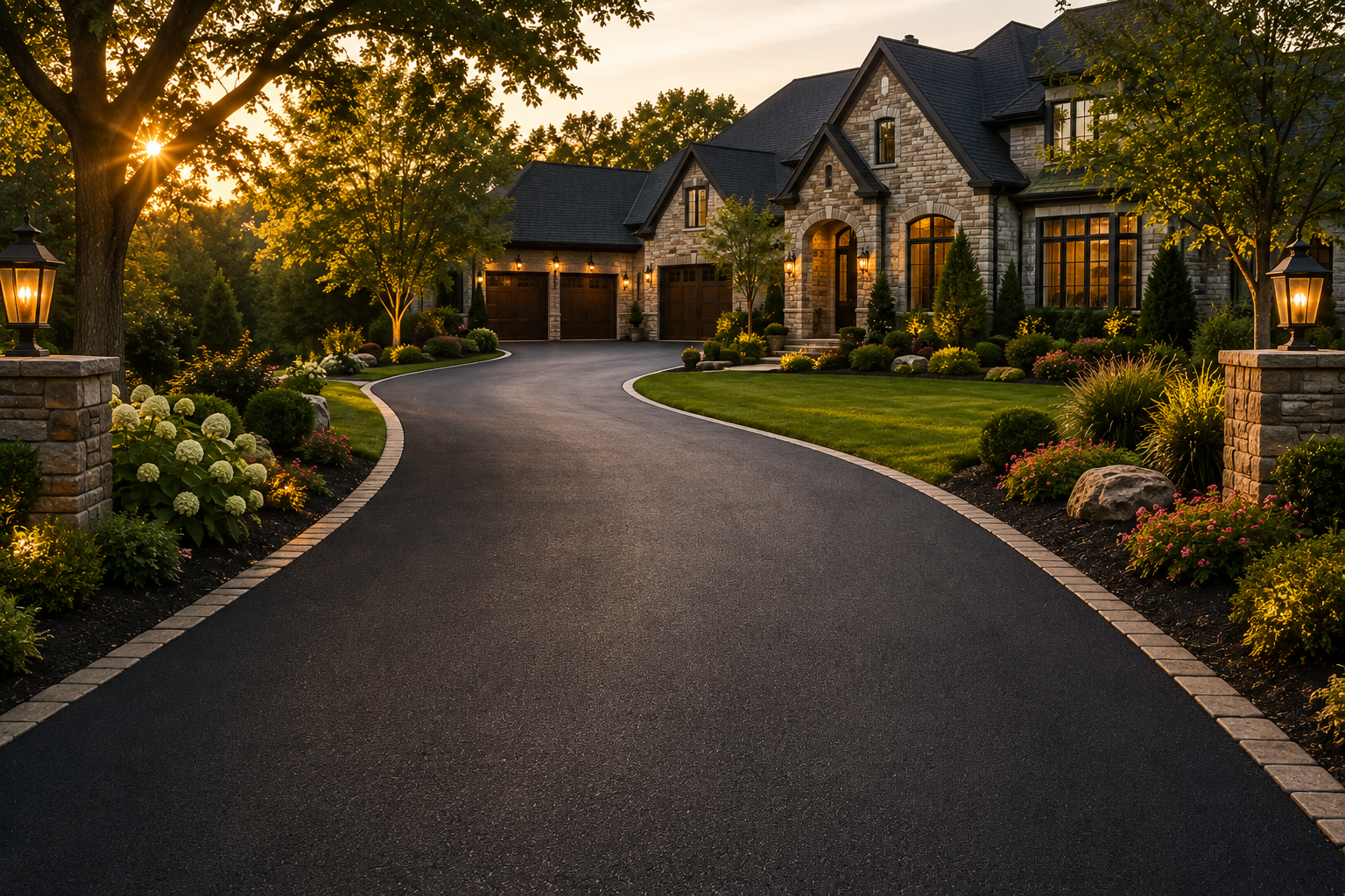 Finished luxury asphalt driveway replacement