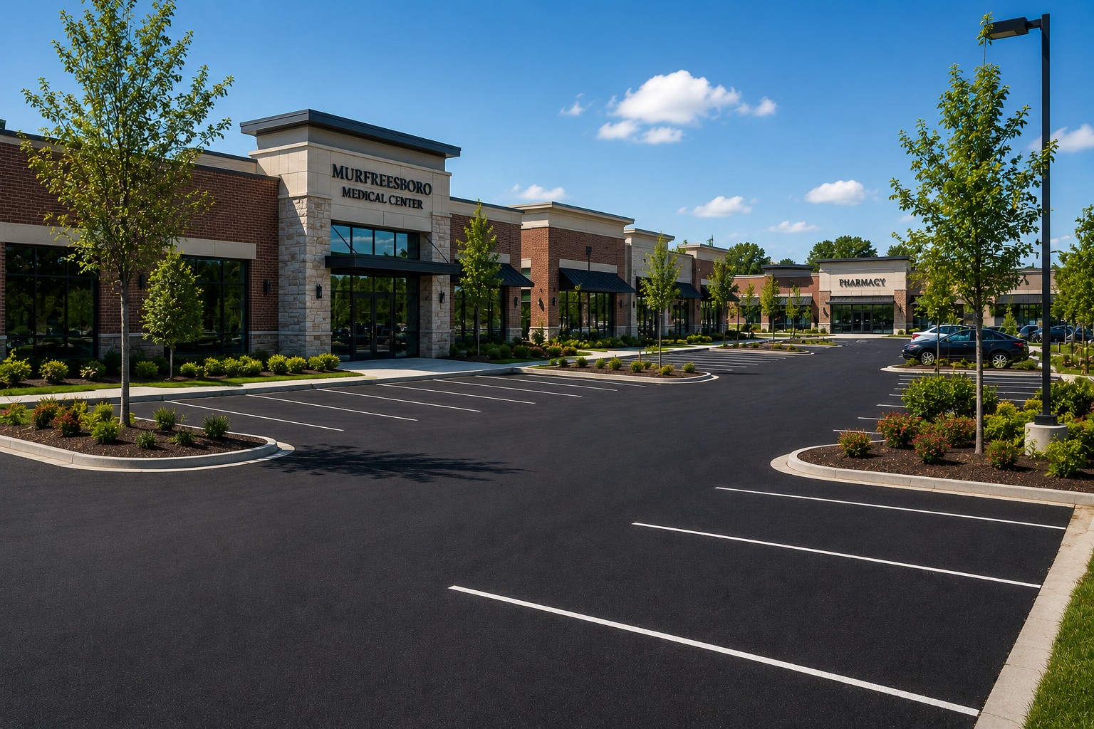 Medical office parking lot paving