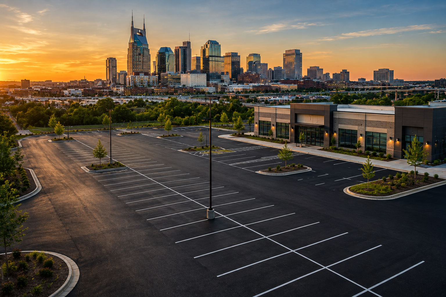 Nashville Tennessee commercial parking lot paving