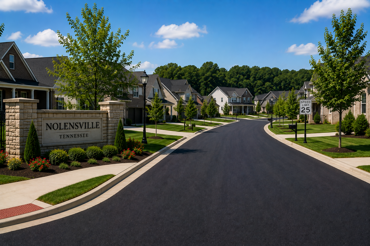 Maintained residential asphalt pavement
