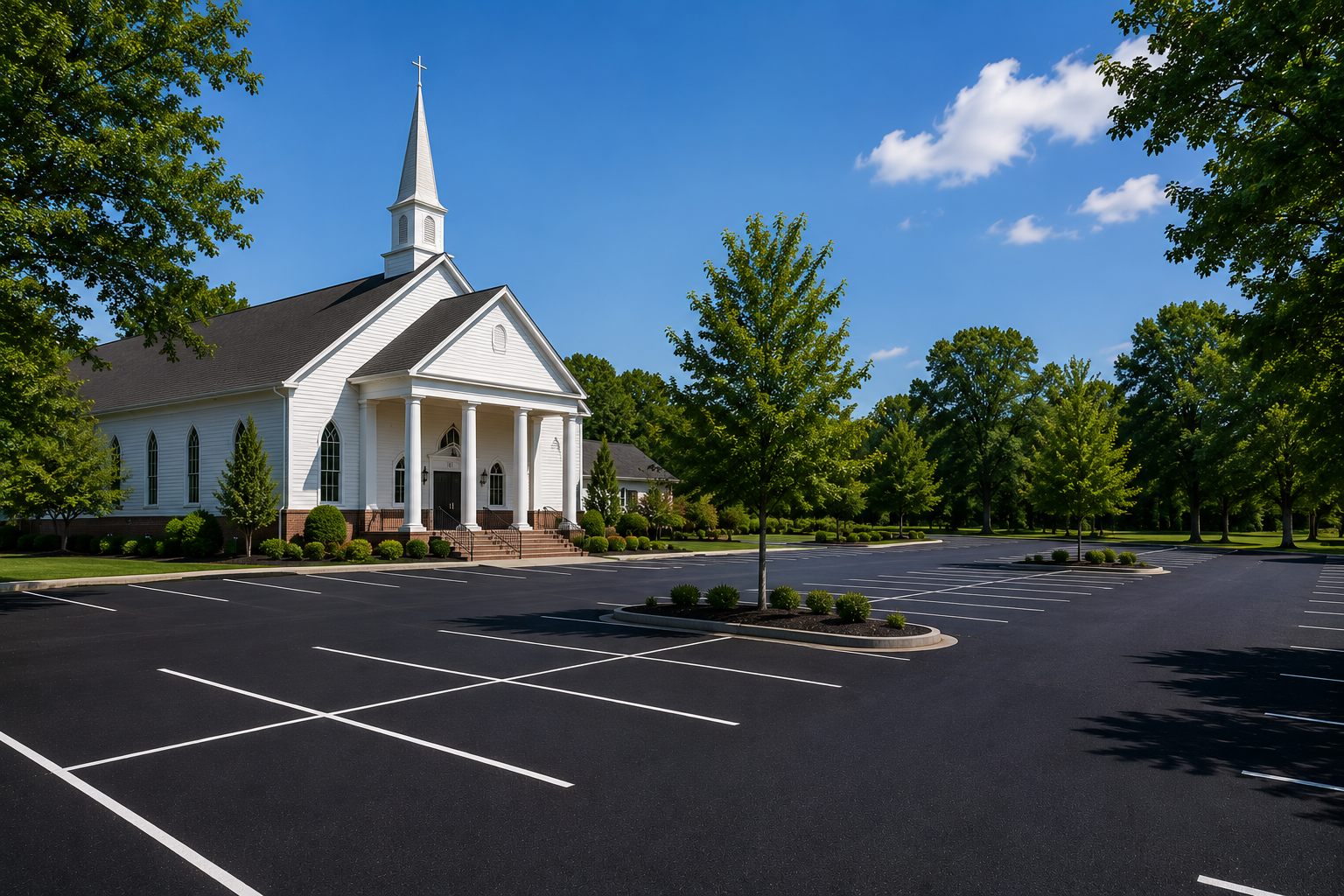 Church parking lot paving