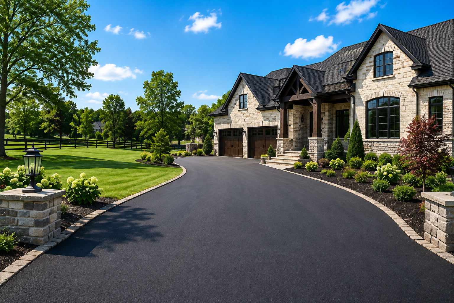 Residential asphalt driveway