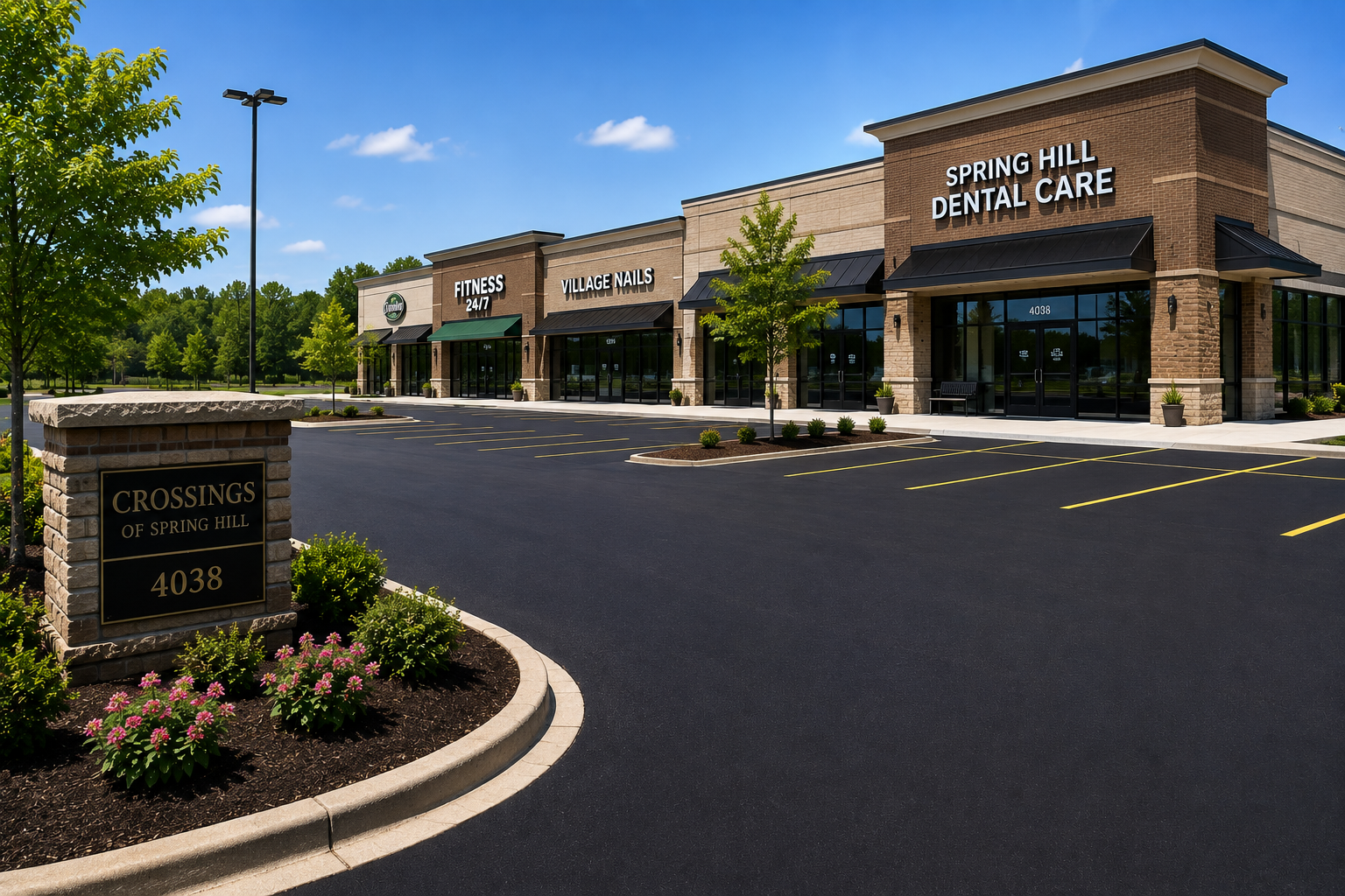 Spring Hill Tennessee commercial parking lot paving