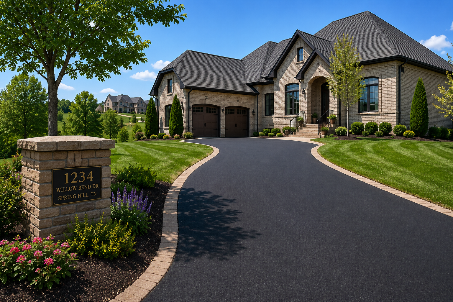 New asphalt driveway paving in Spring Hill Tennessee