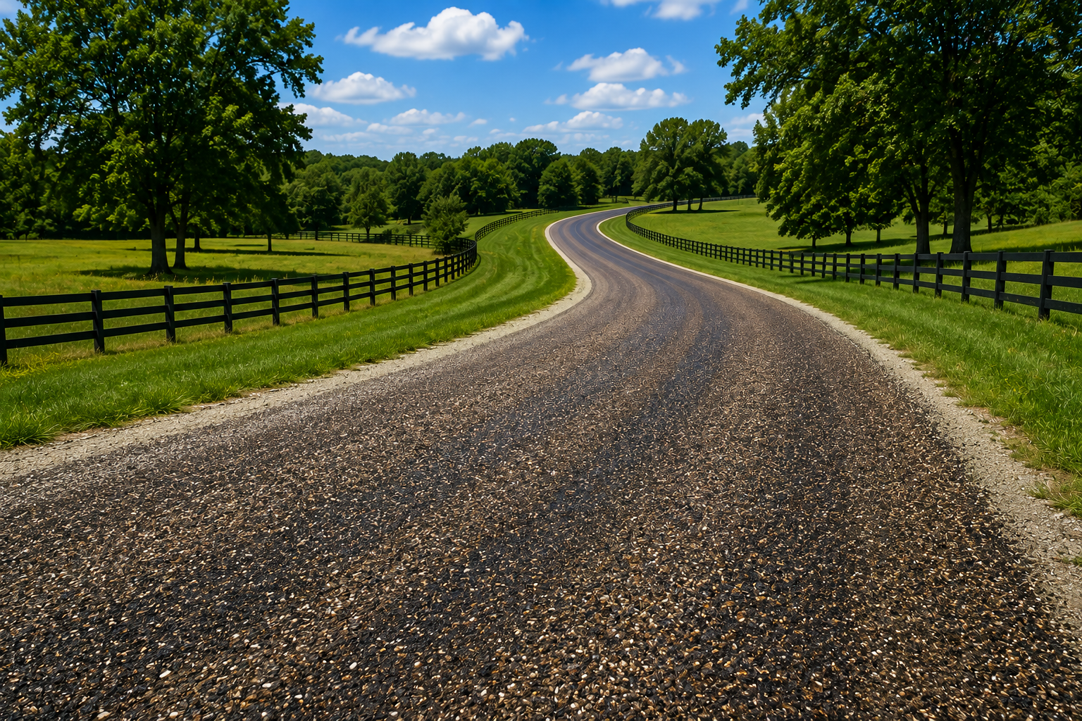 Tar and chip driveway near Spring Hill Tennessee