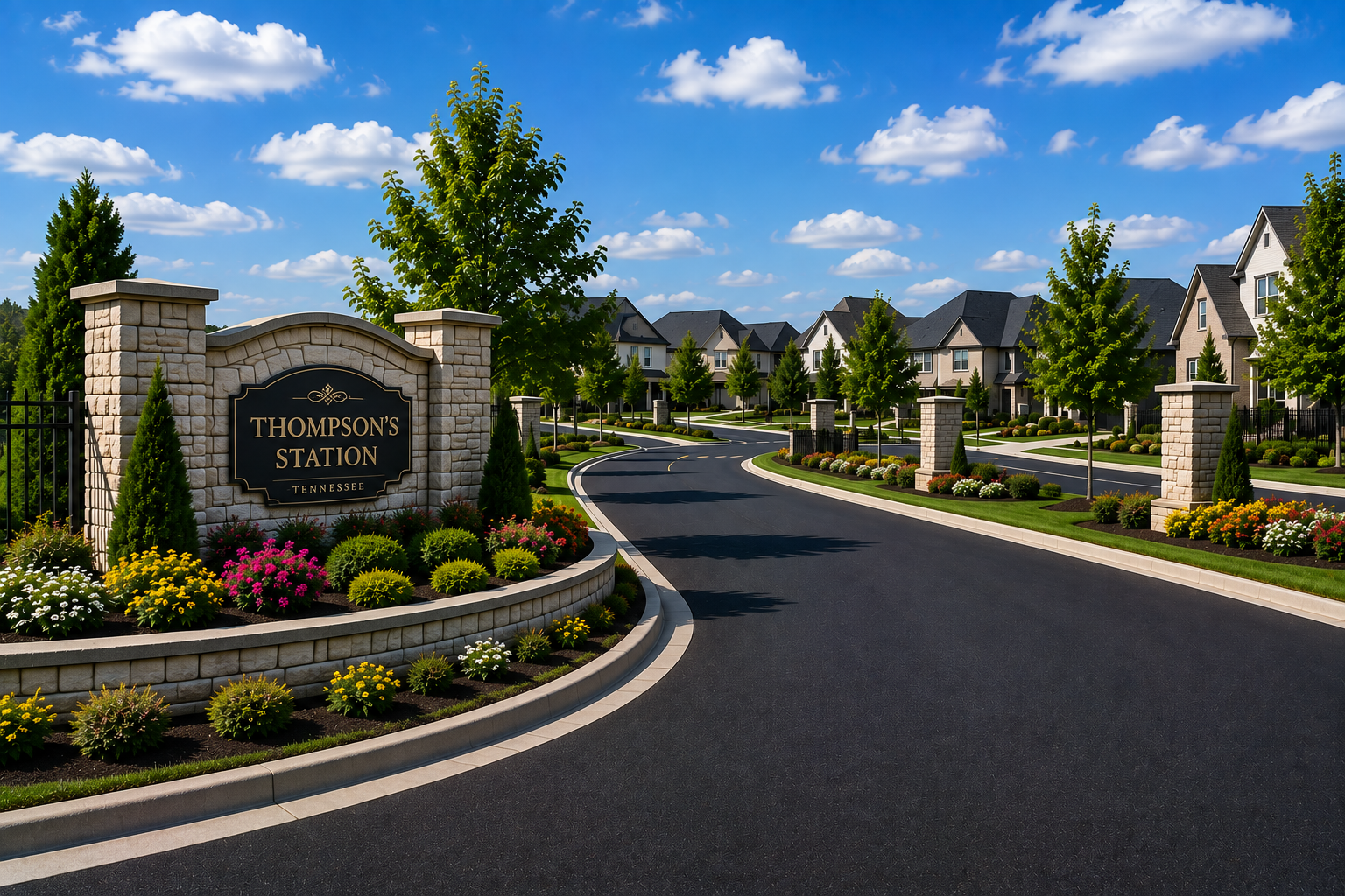 Asphalt paving in Thompson's Station, Tennessee