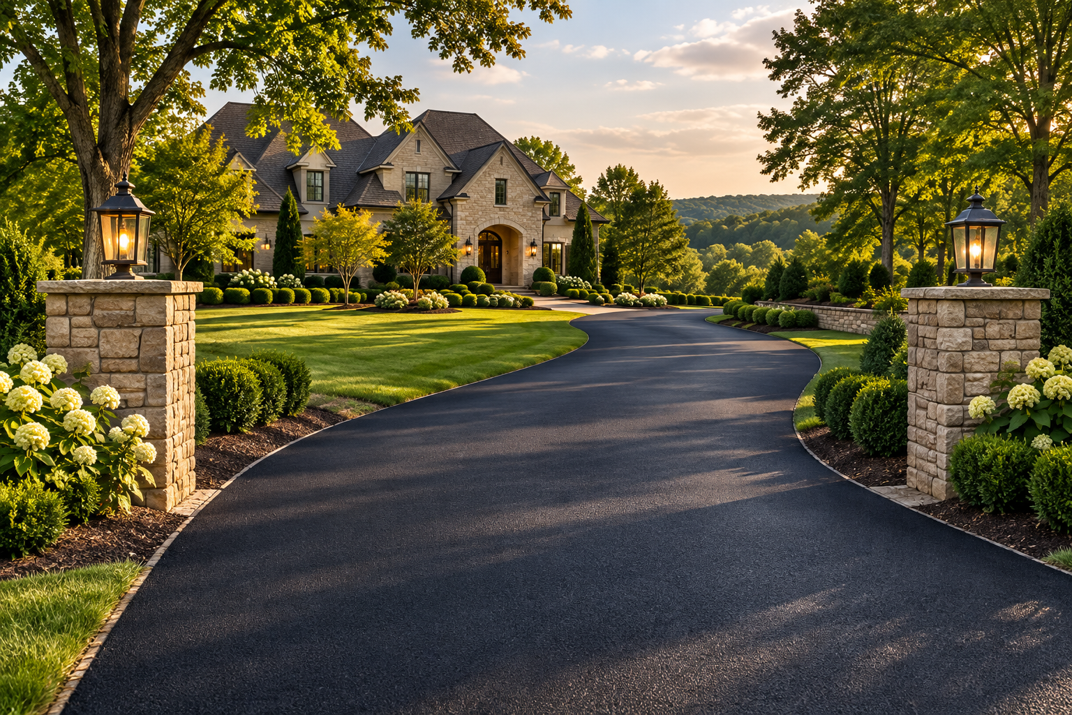 Luxury residential asphalt driveway paving in Brentwood Tennessee