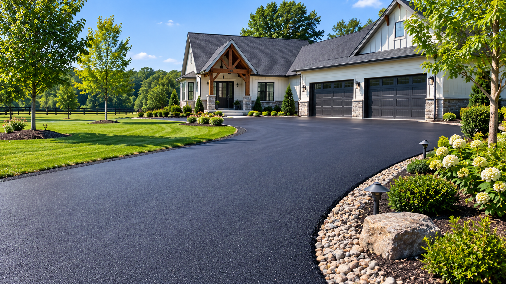 New asphalt driveway paving in Chapel Hill TN at a residential property