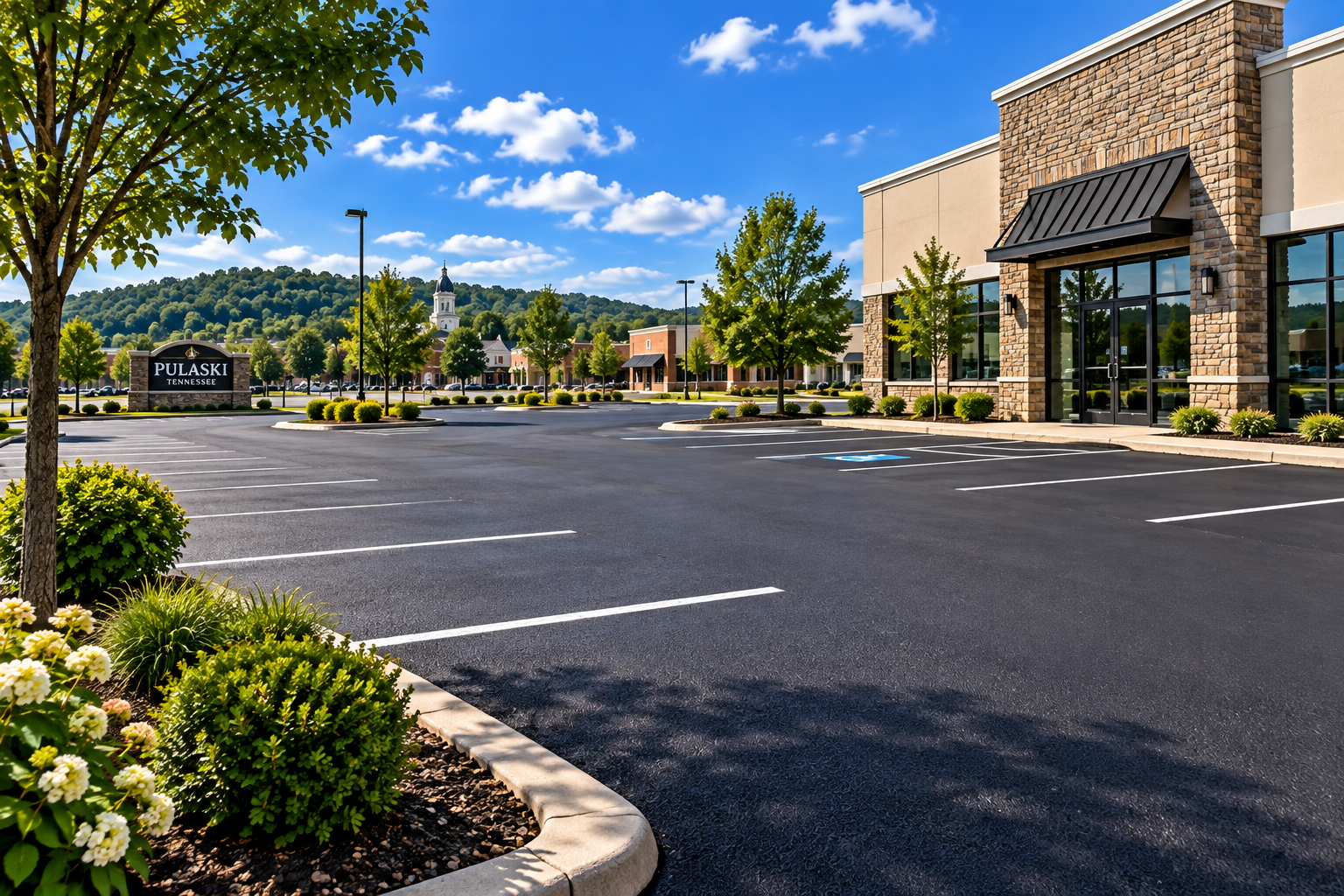 Commercial parking lot paving in Pulaski Tennessee
