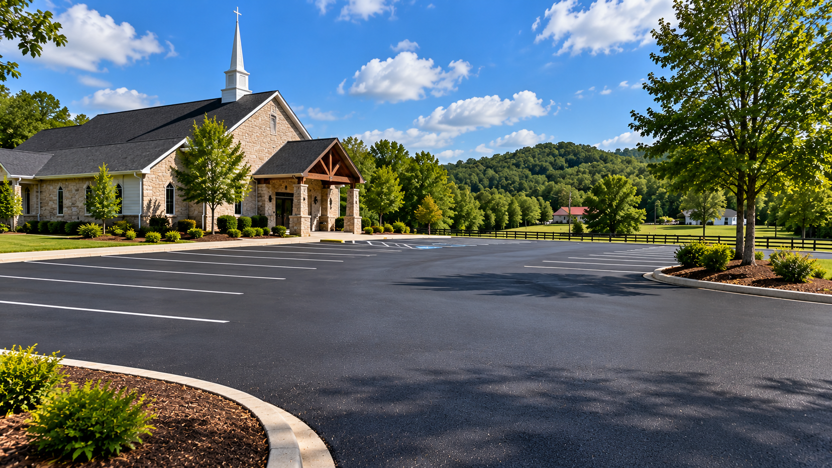 Church parking lot paving in Summertown Tennessee