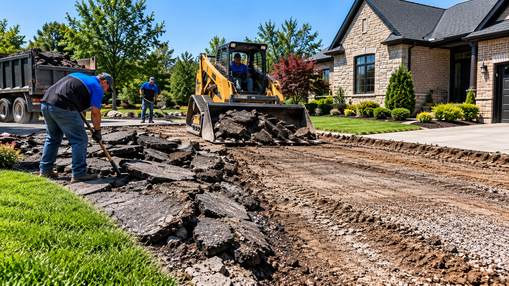Asphalt driveway removal and base preparation in Baxter, TN by AAA Paving Contractors