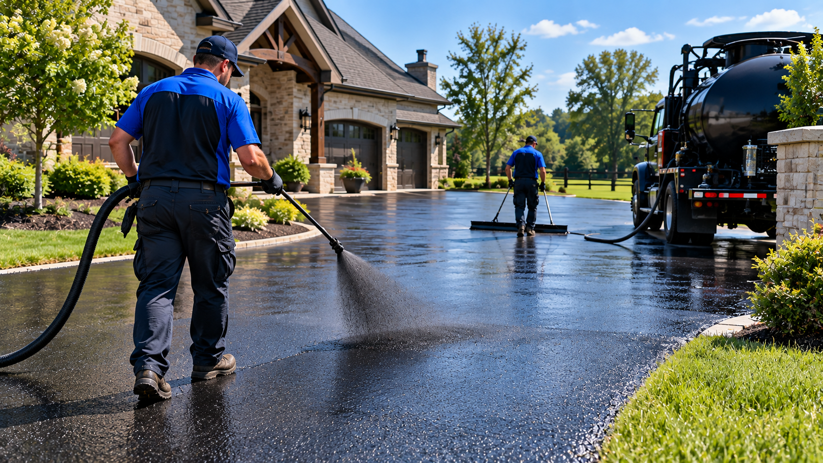 Professional asphalt sealcoating application in Bingham, TN by AAA Paving Contractors