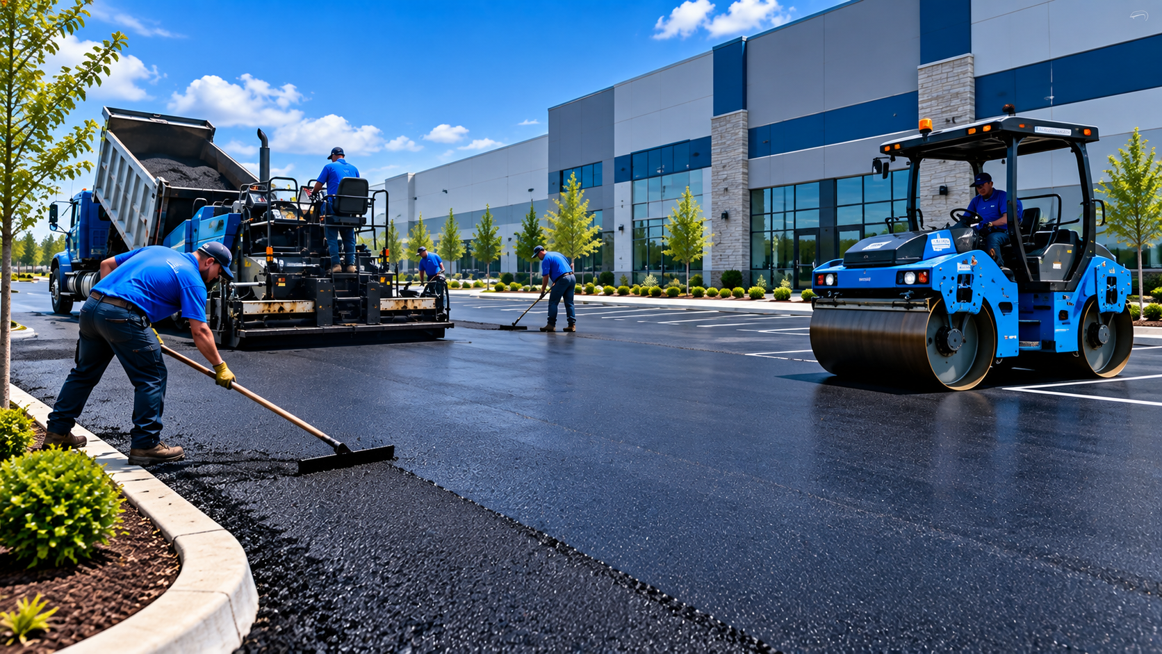Commercial parking lot asphalt paving in Ensor, TN