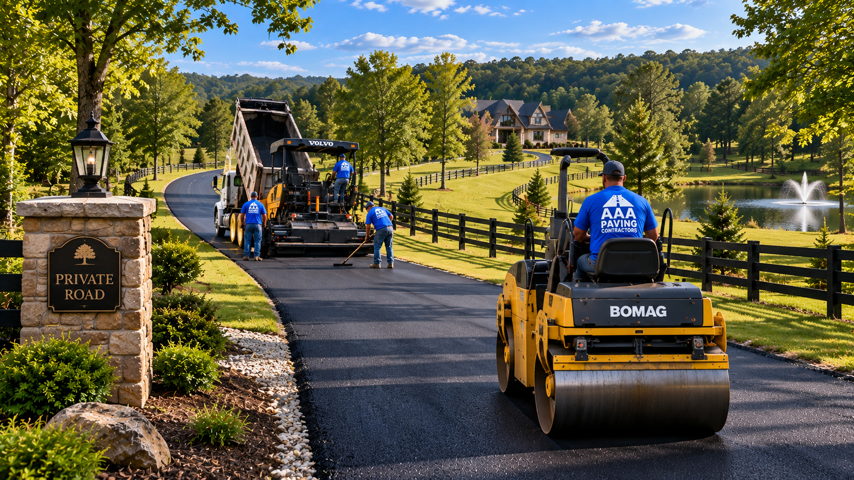 Long private road paving in Berlin, TN by AAA Paving Contractors