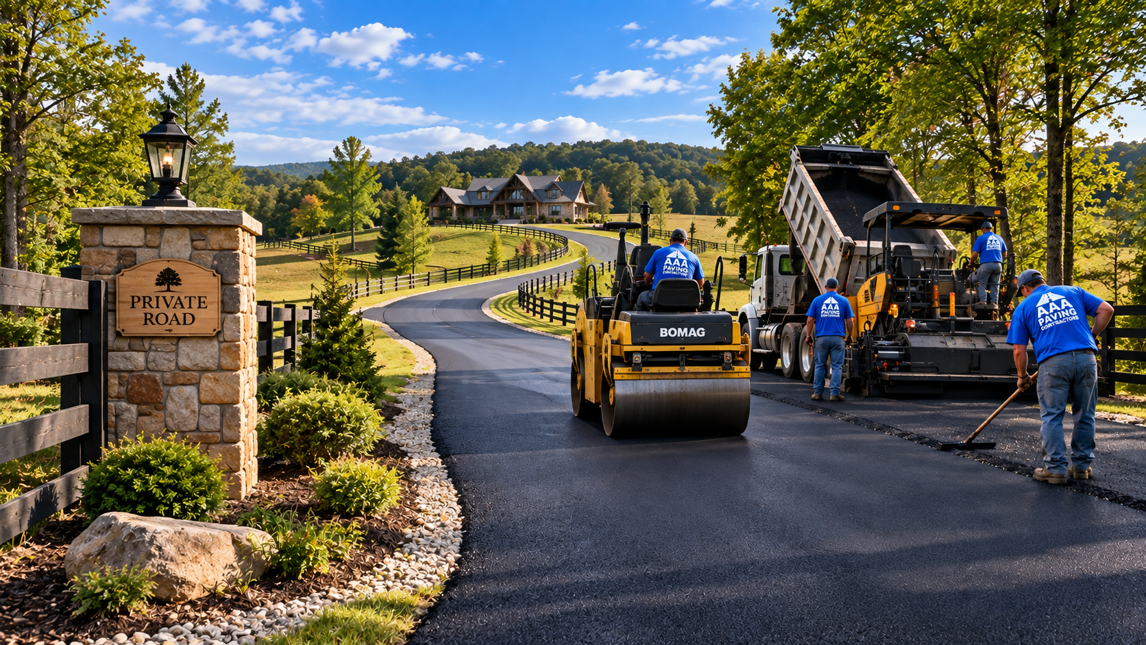 Private asphalt road paving in Berlin, TN by AAA Paving Contractors