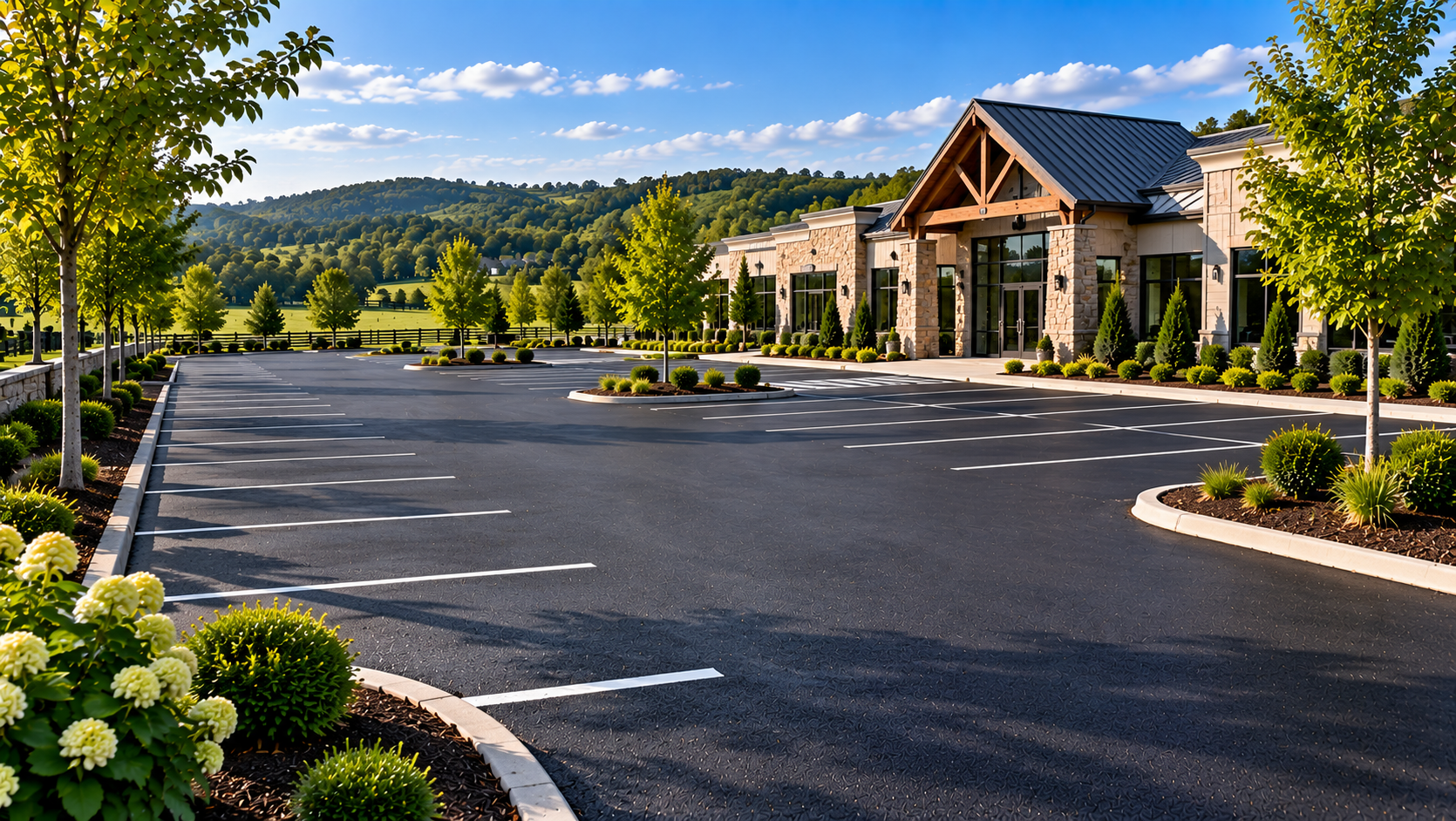 Commercial parking lot paving in Thompson's Station Tennessee